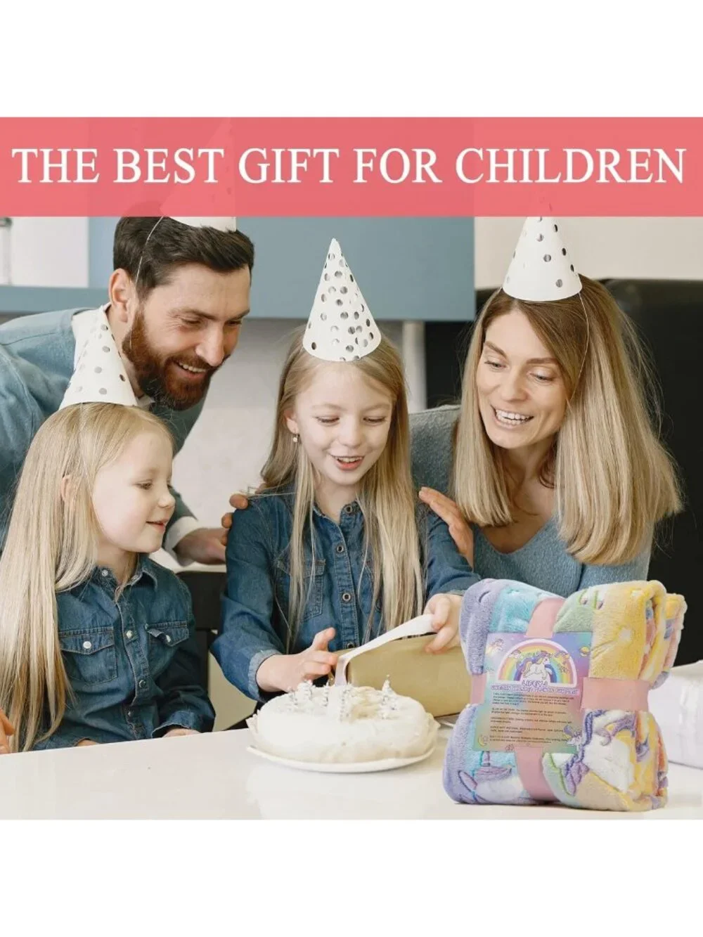 Glow in the Dark Unicorn Blanket for Girls, Soft Cozy Gift for Ages 3-10, 50